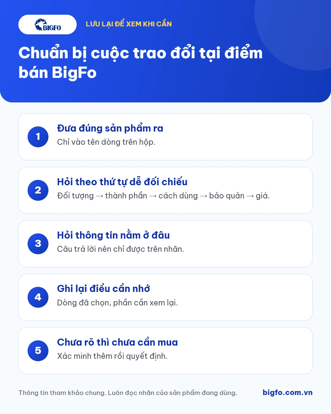 Tóm tắt: Chuẩn bị cuộc trao đổi tại điểm bán BigFo
