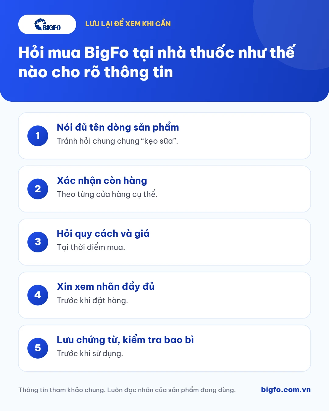 Tóm tắt: Hỏi mua BigFo tại nhà thuốc như thế nào cho rõ thông tin