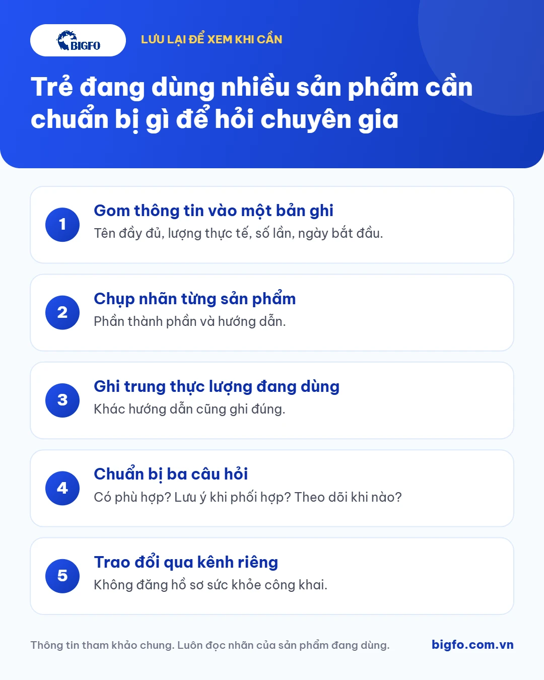 Tóm tắt: Trẻ đang dùng nhiều sản phẩm cần chuẩn bị gì để hỏi chuyên gia