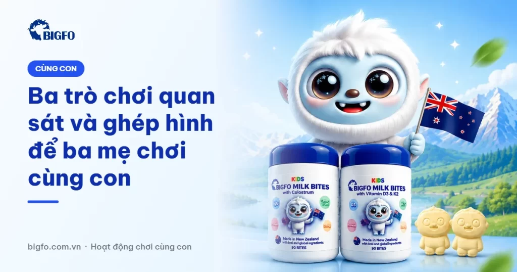 Ba trò chơi quan sát và ghép hình để ba mẹ chơi cùng con
